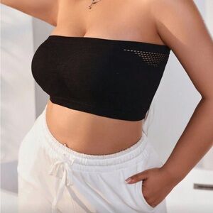 Black Strapless Bandeau Top